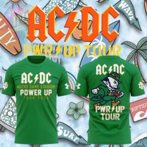 ACDC Power Up Tour 2026 Notre Dame Leprechaun Green Shirt.jfif