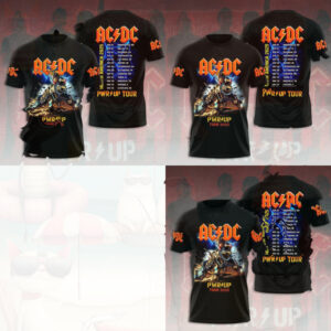 Acdc Band Train Graphic Pwr Up North America Tour 2025 Shirt