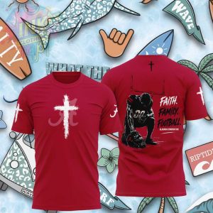 Alabama Crimson Tide Faith Family Football Red Shirt Alabama Crimson Tide Faith Family Football Red Shirt