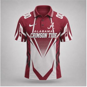 Alabama Crimson Tide Roll Tide Geometric Graphic Polo Shirt