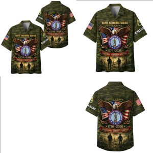 Army National Guard Eagle Patriotic Military Camo Shirt