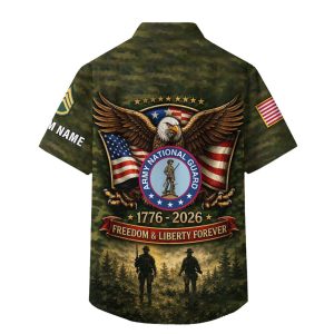 Army National Guard Eagle Patriotic Military Camo Shirt