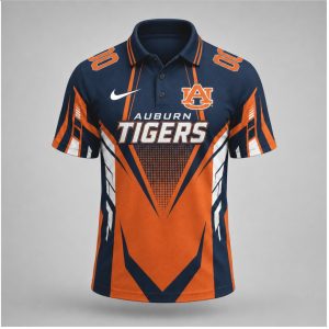 Auburn Tigers AU Logo Athletic Geometric Graphic Game Day Polo Shirt