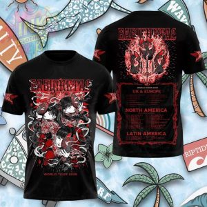 Babymetal World Tour Fox Fire Mask Rock Shirt Babymetal World Tour Fox Fire Mask Rock Shirt