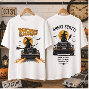 Back To The Future Delorean Witch Time Travel Great Scott Shirt