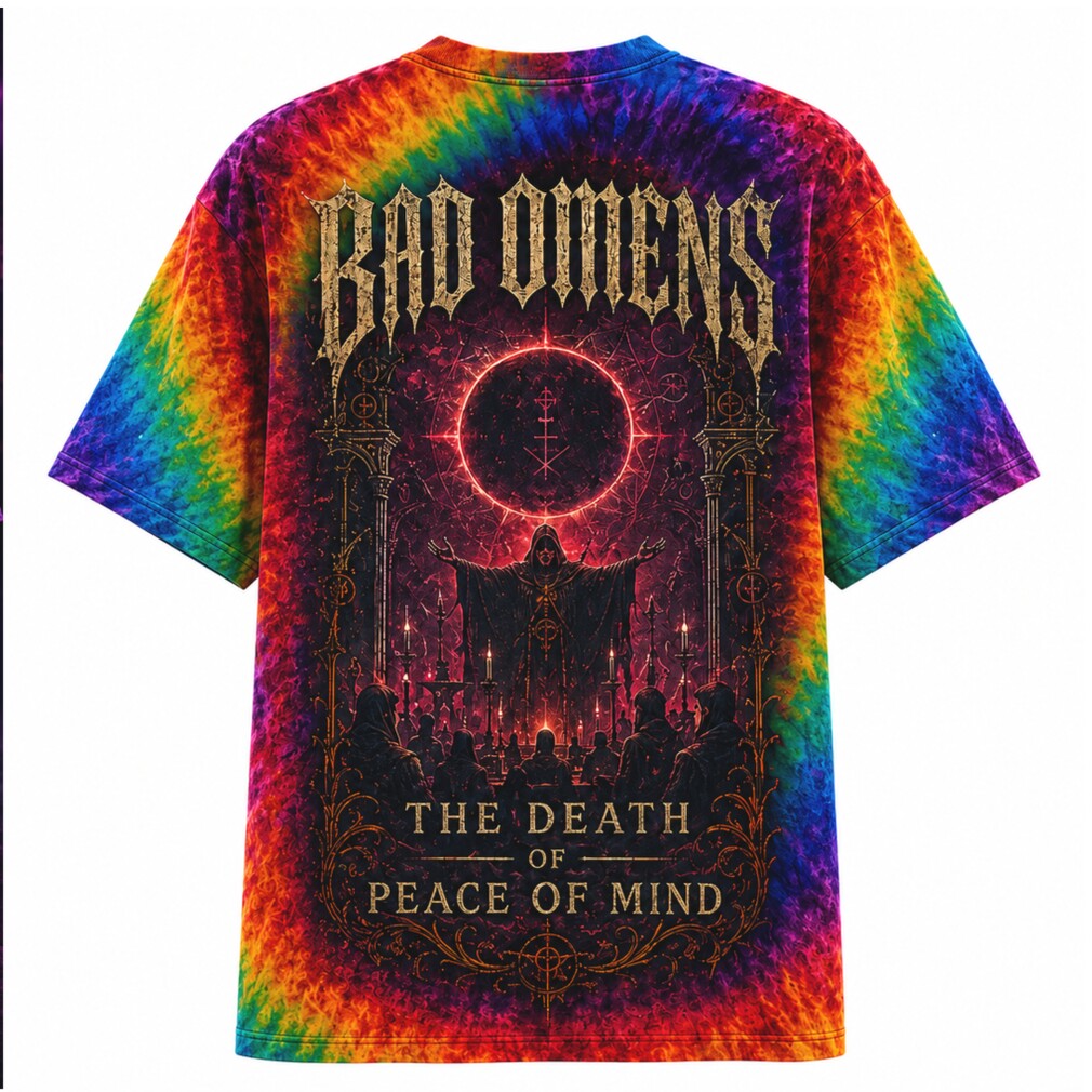 Bad Omens The Death Of Peace Of Mind Tie Dye Graphic Shirt Bad Omens The Death Of Peace Of Mind Tie Dye Graphic Shirt