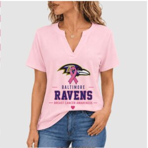 Baltimore Ravens Pink Ribbon Faith Over Fear Awareness Shirt
