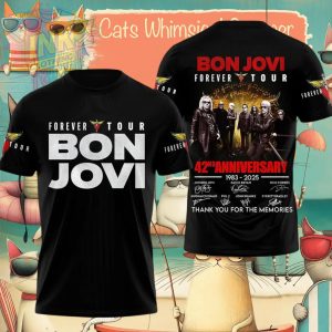 Bon Jovi Forever Tour 42nd Anniversary Rock Band Shirt