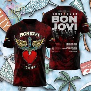 Bon Jovi Forever Tour Heart and Dagger Rock Band Shirt Bon Jovi Forever Tour Heart and Dagger Rock Band Shirt