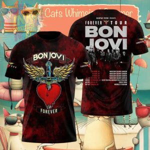 Bon Jovi Forever Tour Heart and Dagger Rock Band Shirt