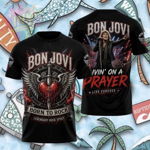 Bon Jovi Livin On A Prayer Rock Band Shirt Bon Jovi Livin On A Prayer Rock Band Shirt