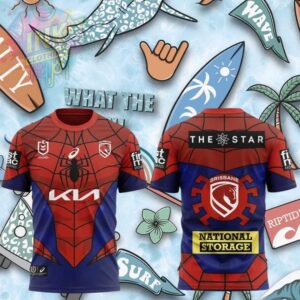 Brisbane Broncos Spider Man Brand New Day Graphic Shirt.jfif