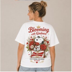 Budweiser Beer Snoopy Blooming With Kindness Floral Shirt
