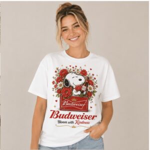 Budweiser Beer Snoopy Blooming With Kindness Floral Shirt