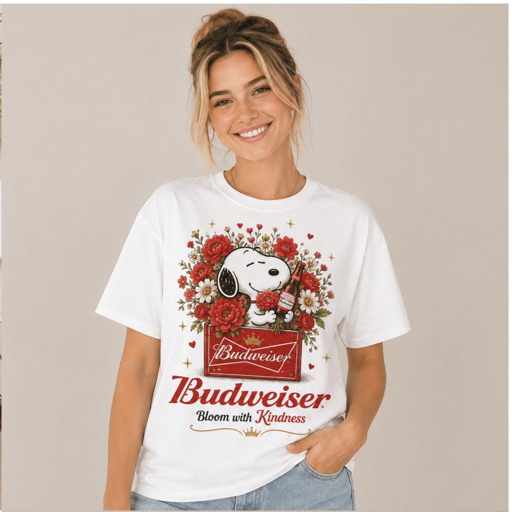 Budweiser Beer Snoopy Blooming With Kindness Floral Shirt Budweiser Beer Snoopy Blooming With Kindness Floral Shirt