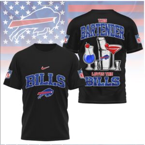 Buffalo Bills Bartender Cocktail Drink Football Shirt