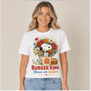 Burger King Snoopy Floral Blooming Kindness Graphic Shirt