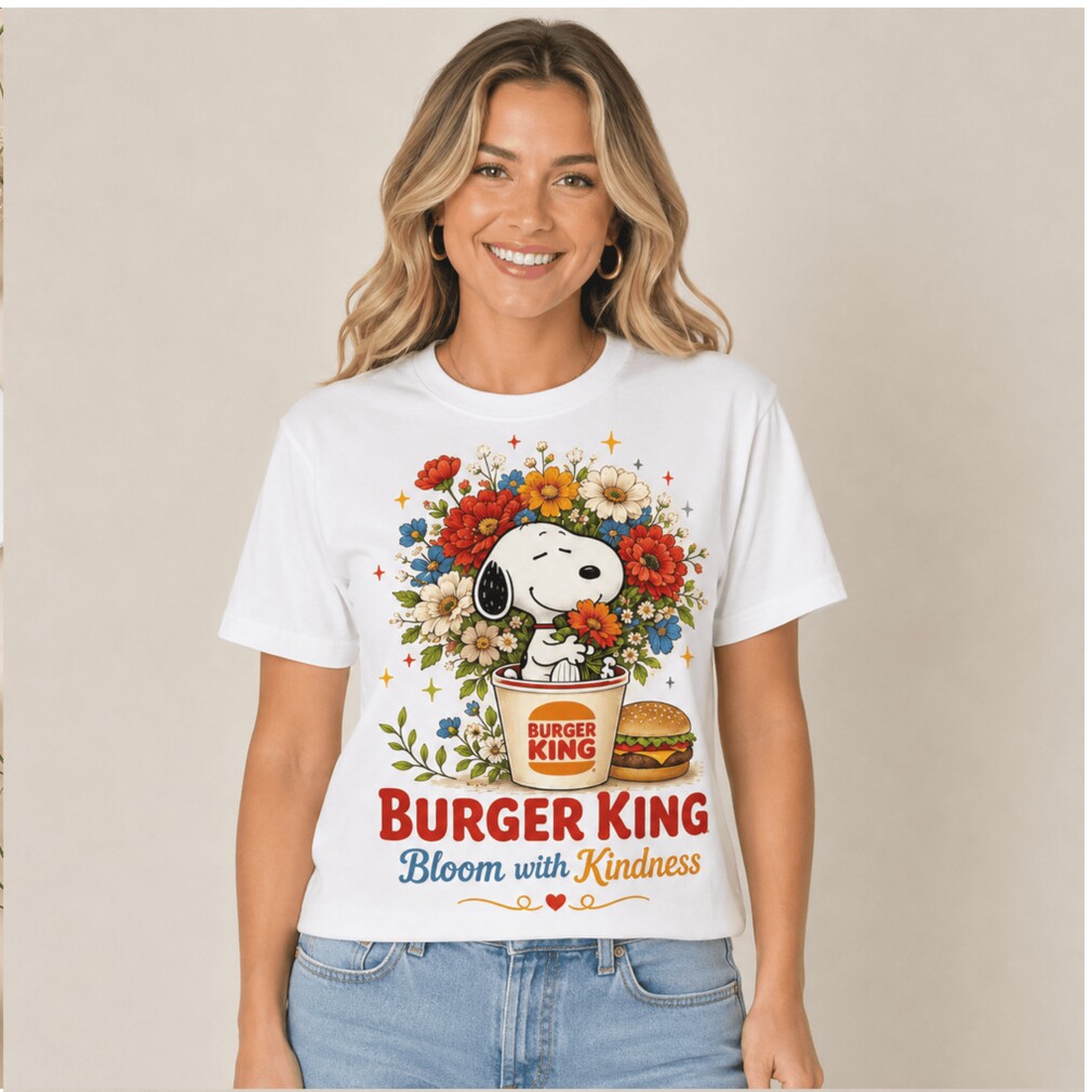 Burger King Snoopy Floral Blooming Kindness Graphic Shirt Burger King Snoopy Floral Blooming Kindness Graphic Shirt