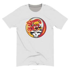 Calgary Hockey Flaming Skull Dancing Bear Hoodie Shirt