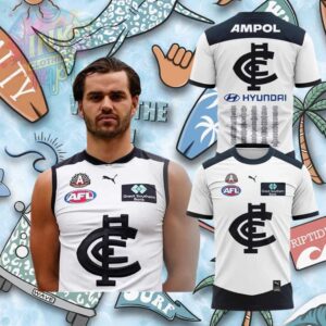 Carlton Blues Football Mascot Anzac Commemorative Graphic Shirt.jfif
