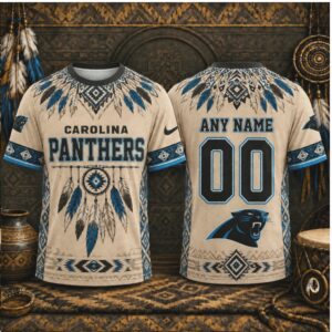 Carolina Panthers Dreamcatcher Feathers Tribal Pattern Shirt