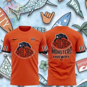 Chicago Bears Football Logo Orange Monsters Of The Midway Shirt.jfif