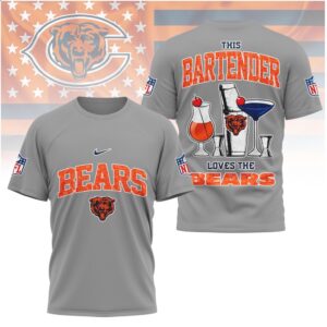 Chicago Football Bartender Cocktail Shaker Shirt