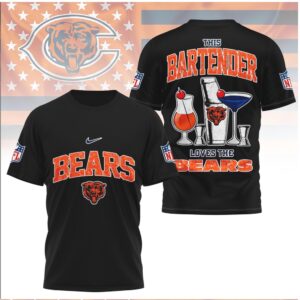 Chicago Football Bartender Cocktail Shaker Shirt