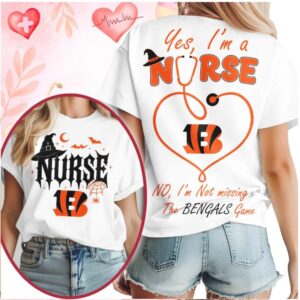Cincinnati Bengals Nurse Stethoscope Not Missing The Game Halloween Shirt