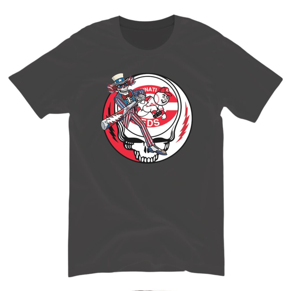 Cincinnati Reds Uncle Sam Skeleton Baseball Shirt Cincinnati Reds Uncle Sam Skeleton Baseball Shirt