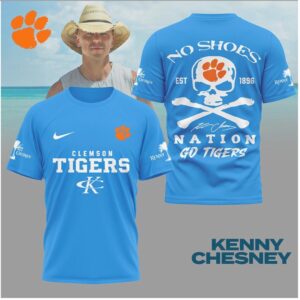 Clemson Tigers Skull Crossbones No Shoes Nation Shirt