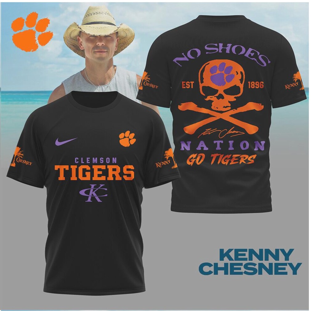 Clemson Tigers Skull Crossbones No Shoes Nation Shirt Clemson Tigers Skull Crossbones No Shoes Nation Shirt