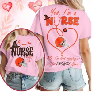Cleveland Browns Nurse Stethoscope Not Missing The Game Halloween Shirt