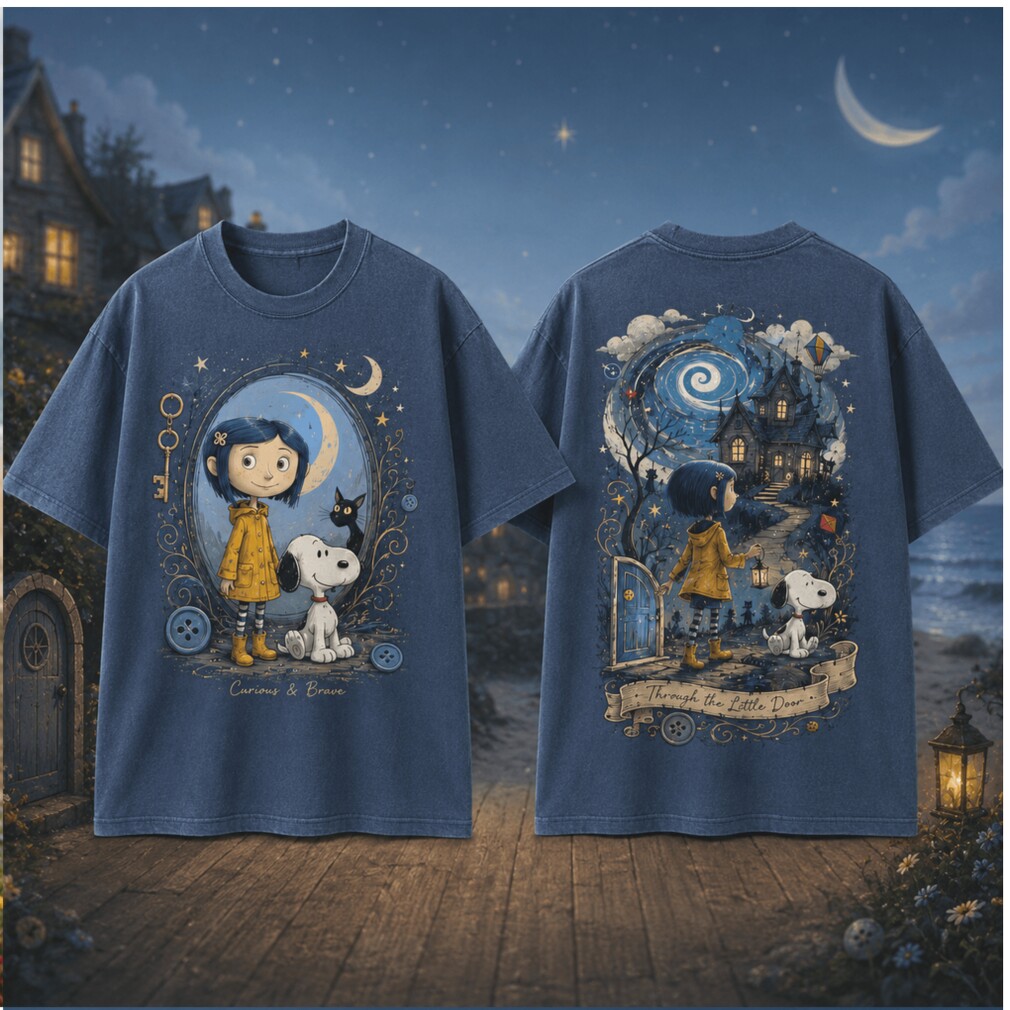 Coraline Movie Snoopy Dog Curious And Brave Through The Door Shirt Coraline Movie Snoopy Dog Curious And Brave Through The Door Shirt