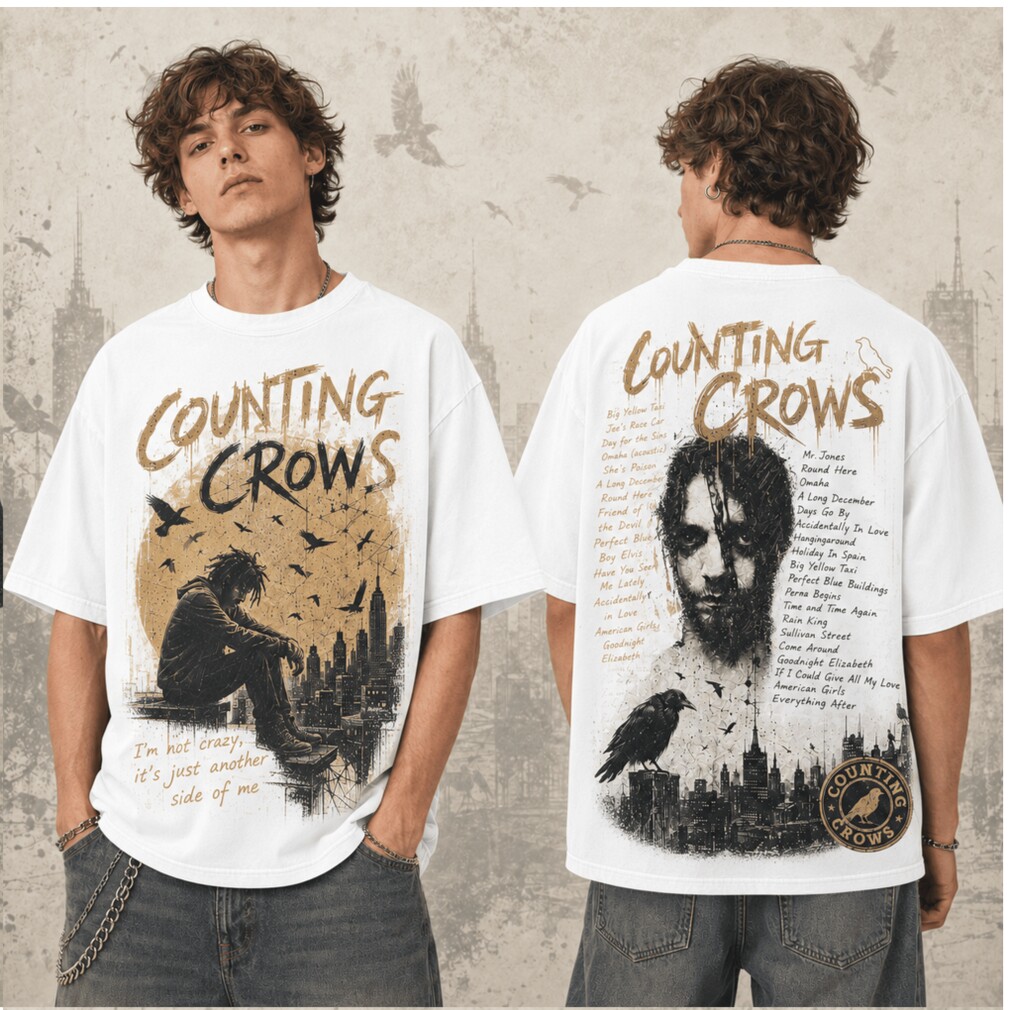 Counting Crows Im Not Crazy Retro City Skyline Band Shirt Counting Crows Im Not Crazy Retro City Skyline Band Shirt
