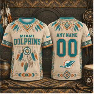 Custom Miami Dolphins Dreamcatcher Native American Style Shirt
