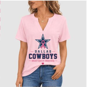 Dallas Cowboys Pink Ribbon Faith Over Fear Awareness Shirt