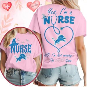 Detroit Lions Nurse Stethoscope Not Missing The Game Halloween Shirt