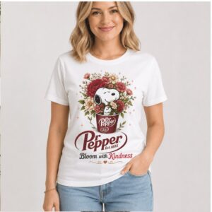 Dr Pepper Snoopy Floral Blooming With Kindness Graphic Shirt