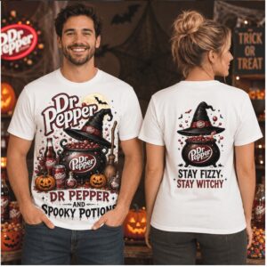Dr Pepper Stay Fizzy Stay Witchy Spooky Potions Cauldron Shirt