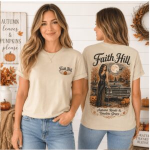 Faith Hill Autumn Roads Vintage Country Music Shirt