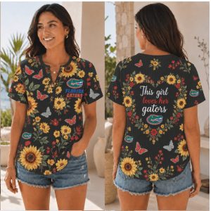 Florida Gators Sunflower Butterfly This Girl Loves Shirt