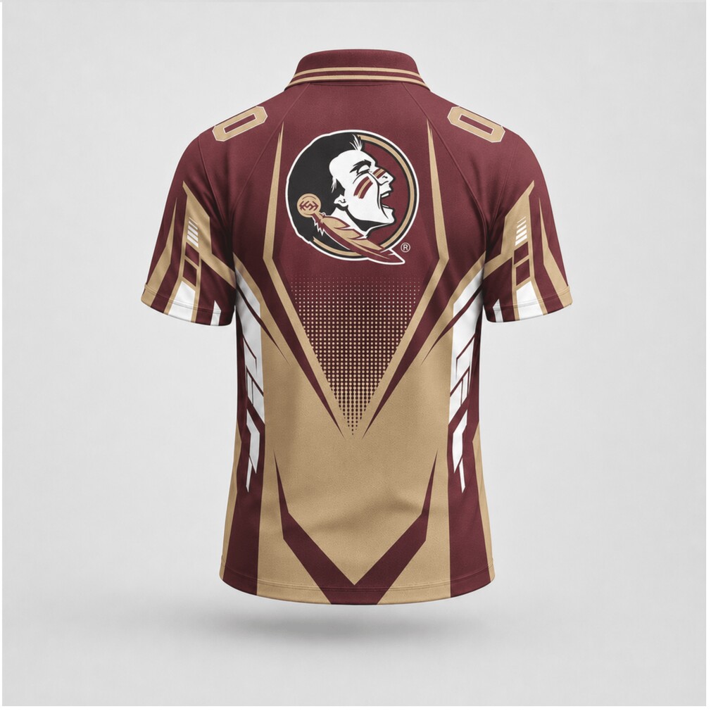 Florida State Seminoles Tribal Geometric Graphic Polo Shirt Florida State Seminoles Tribal Geometric Graphic Polo Shirt