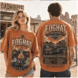 Foghat Classic Rock Boogie Roadhouse Legends Guitar Shirt