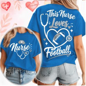 Game Day Nurse Stethoscope Heart This Nurse Loves Football Shirt