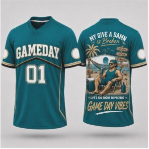 Game Day Vibes Beach Beer My Give A Damn Is Broken Baseball Jersey