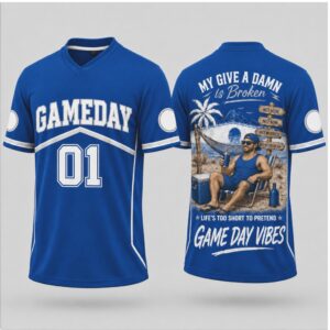 Game Day Vibes Beach Beer My Give A Damn Is Broken Baseball Jersey