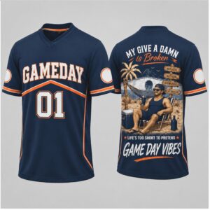 Game Day Vibes Beach Relax My Give A Damn Is Broken Baseball Jersey