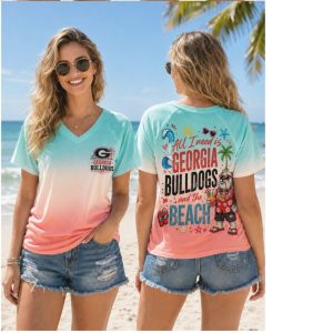 Georgia Bulldogs Mascot Summer Vacation Beach Holiday Shirt