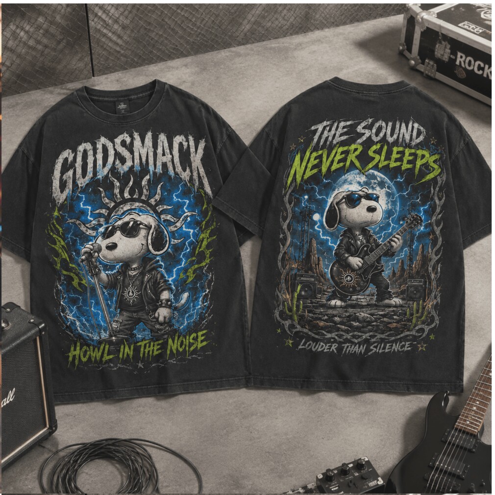 Godsmack Rock Band Snoopy The Sound Never Sleeps Shirt Godsmack Rock Band Snoopy The Sound Never Sleeps Shirt